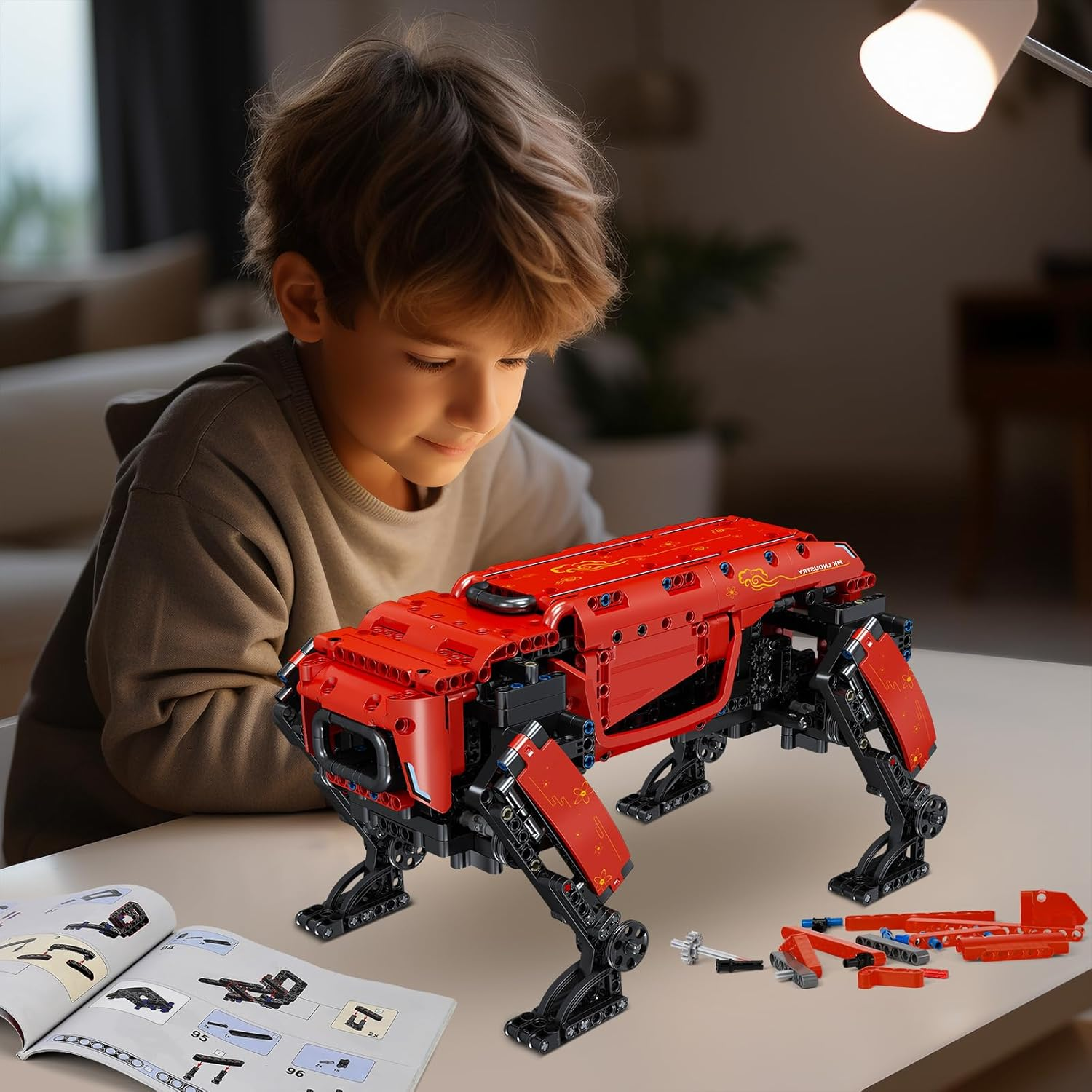 Mould King 15067 Red Dog Robot Building Set, Remote Control APP Robot Model Block Kit, STEM Toy to Build for Boys Girls Aged 8+ 936Pcs