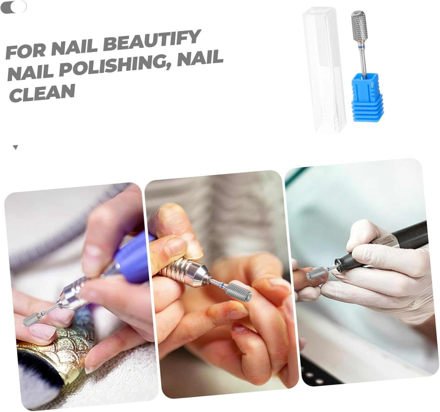 FRCOLOR Nail Removal Grinding Head Tungsten Drill Bit for Acrylic Nails Cuticle Cleaner Builder Gel Remover image number 3