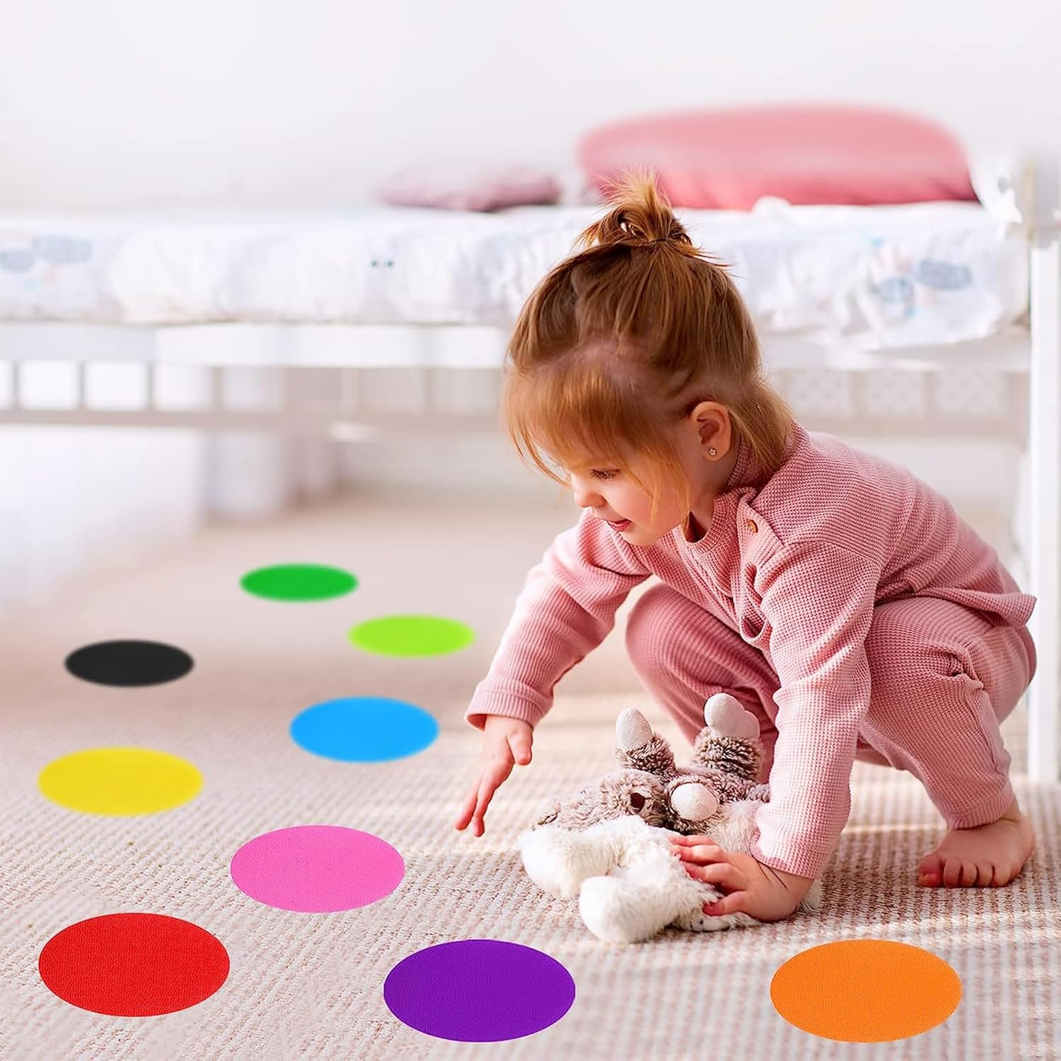 Carpet Spots, Markers Carpet Circles, Carpet Dots Markers for Preschool, Kindergarten Social Distancing, for Classroom Decoration(90 Pcs) image number 6