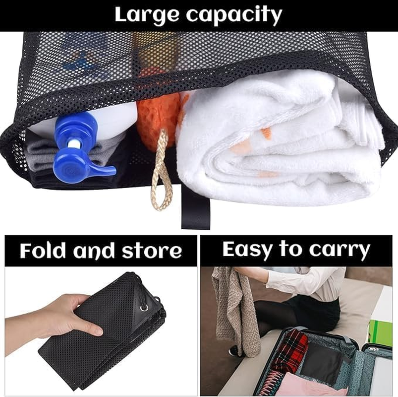 Large Mesh Beach Bag with Drawstring - Gym Backpack for Sports and Outdoor Activities image number 6