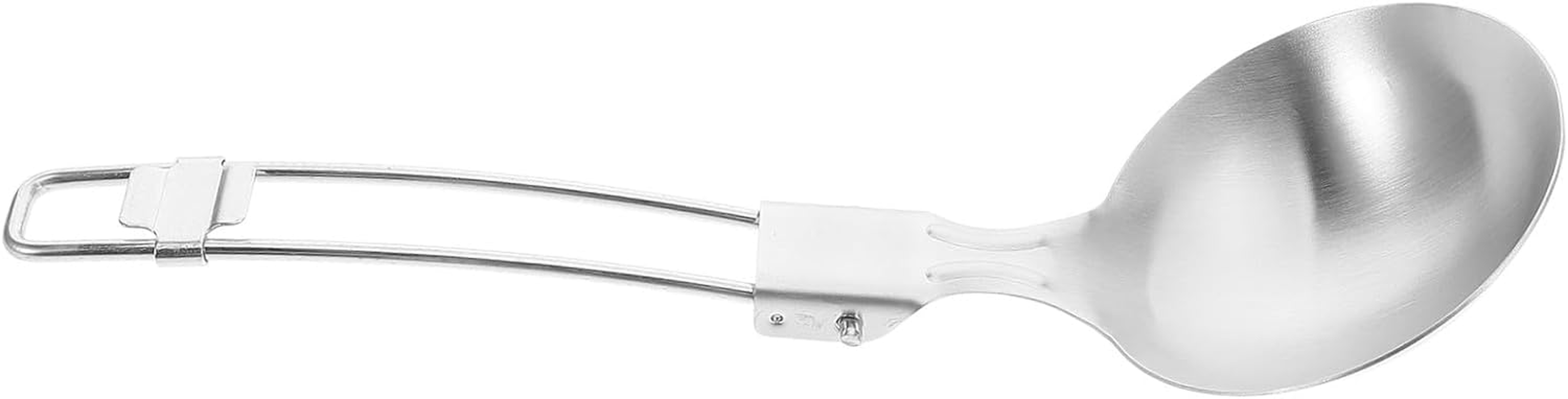 Kisangel Ergonomic Folding Spoon Multi-Use Camping Cooking Utensil Reusable Travel Cutlery Stainless Steel Soup Ladle for Outdoor Adventures image number 4