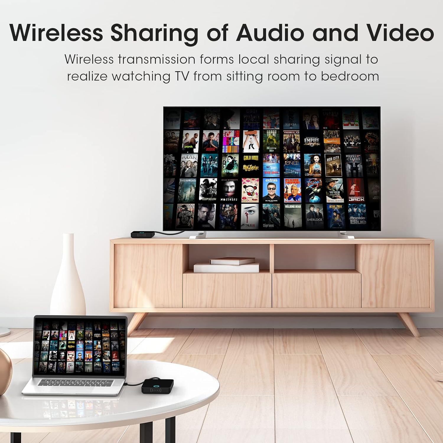 Wireless HDMI Transmitter and Receiver,Binken Wireless HDMI Extender Support 1080P@60 Hz, Support 2.4/5Ghz for Streaming Video Audio from Laptop, Camera, Cable Box to HDTV Projector (810) image number 5