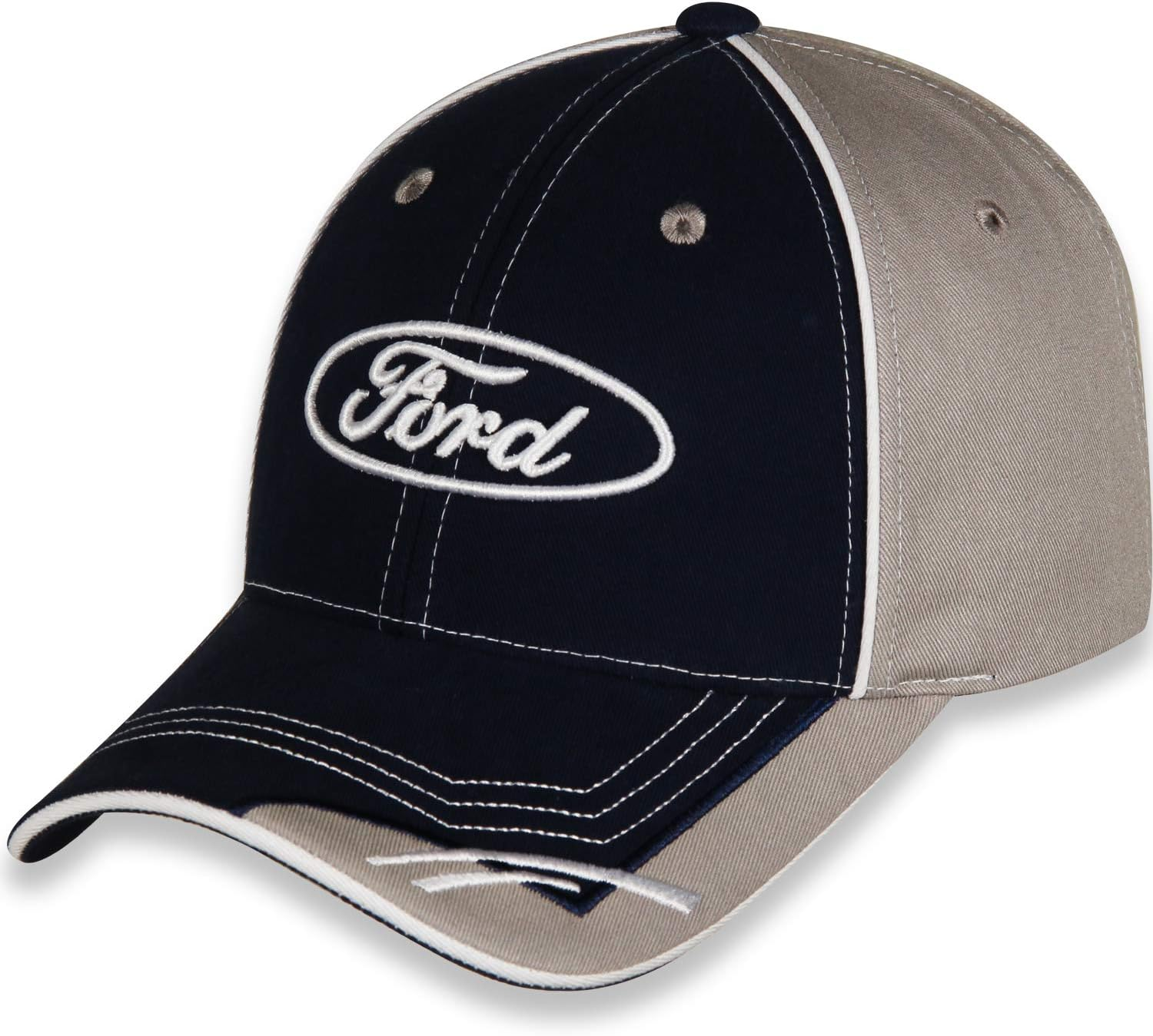 CFS Ford Racing Hat for Men - Blue Gray Ford Baseball Cap White Oval Logo
