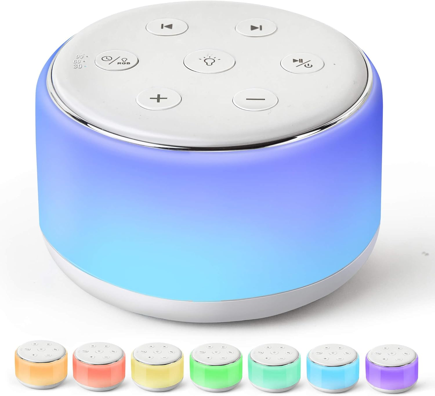 Sound Machine for Sleeping Baby Kids Adults &ndash; Rechargeable Portable White Noise Machine with Night Light, 34 Soothing Noises, Nursery Decor Baby Lullaby Machine, Auto-Off Timer