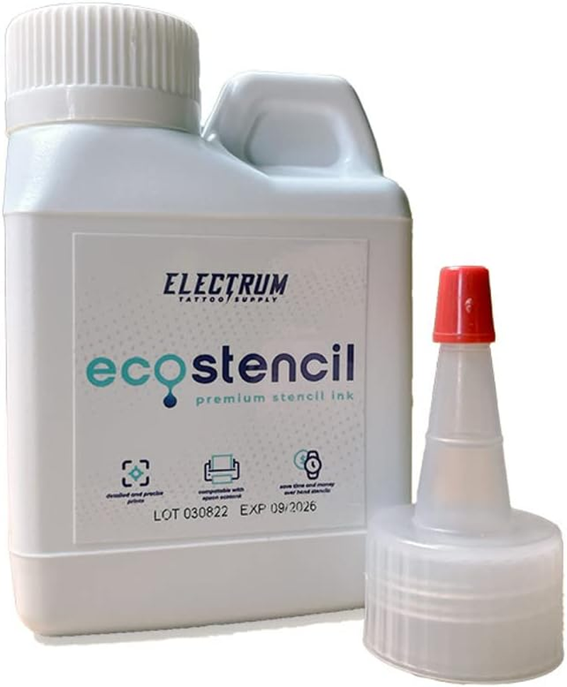 Electrum Eco Stencils Ink for Epson Eco Tank Printers, Methyl Violet-Based Stencil Ink Creates Flawless Stencils That Last up to 1 Hour, Premium Tattoo Stencil Ink Proudly Made in the USA, 4 Ounces image number 3