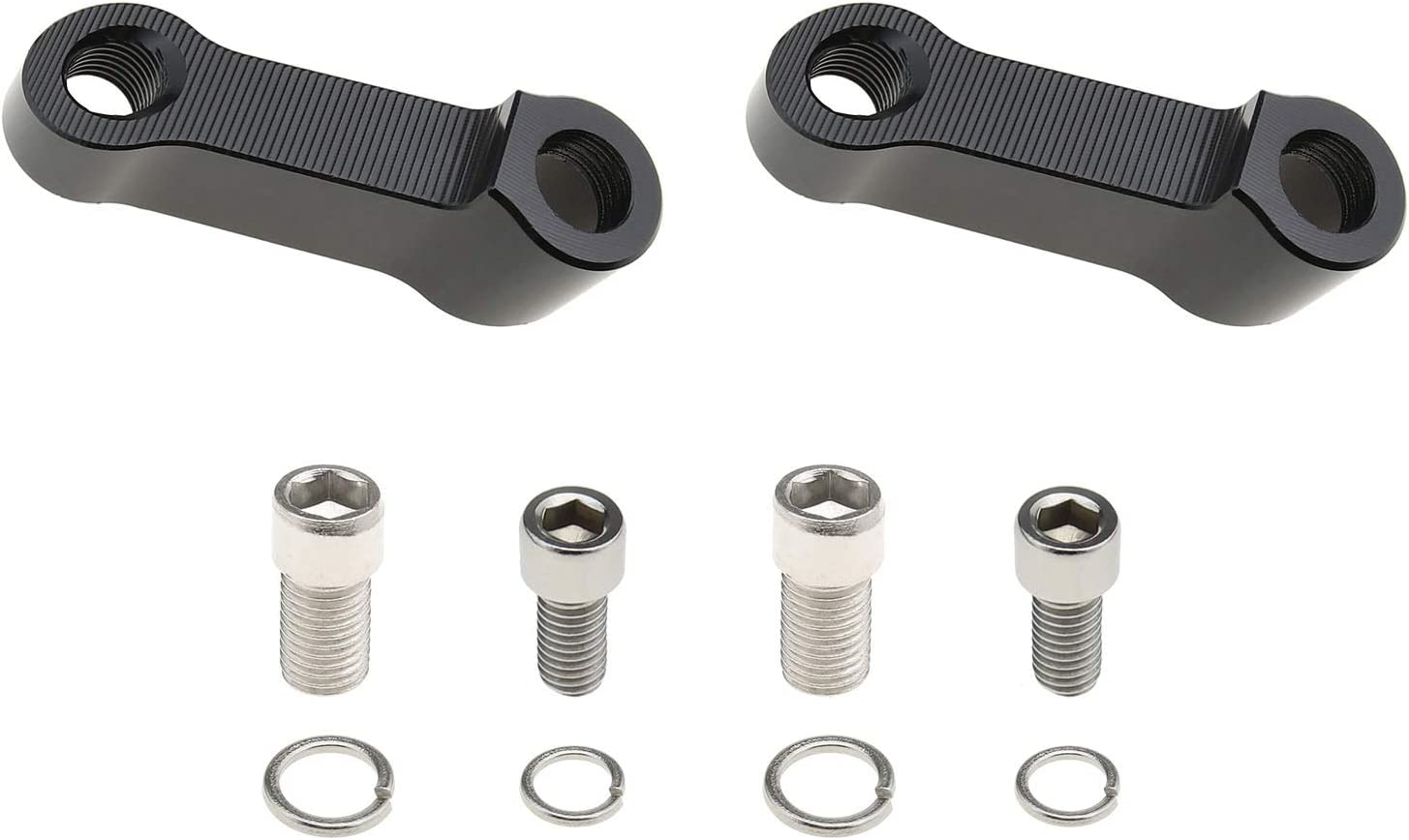 SING F LTD 1 Pair of Motorcycle Rear View Mirror Riser Extender Adapters Extension Kit M8 M10 Screws Thread with Screws & Gaskets Universal Accessories image number 5