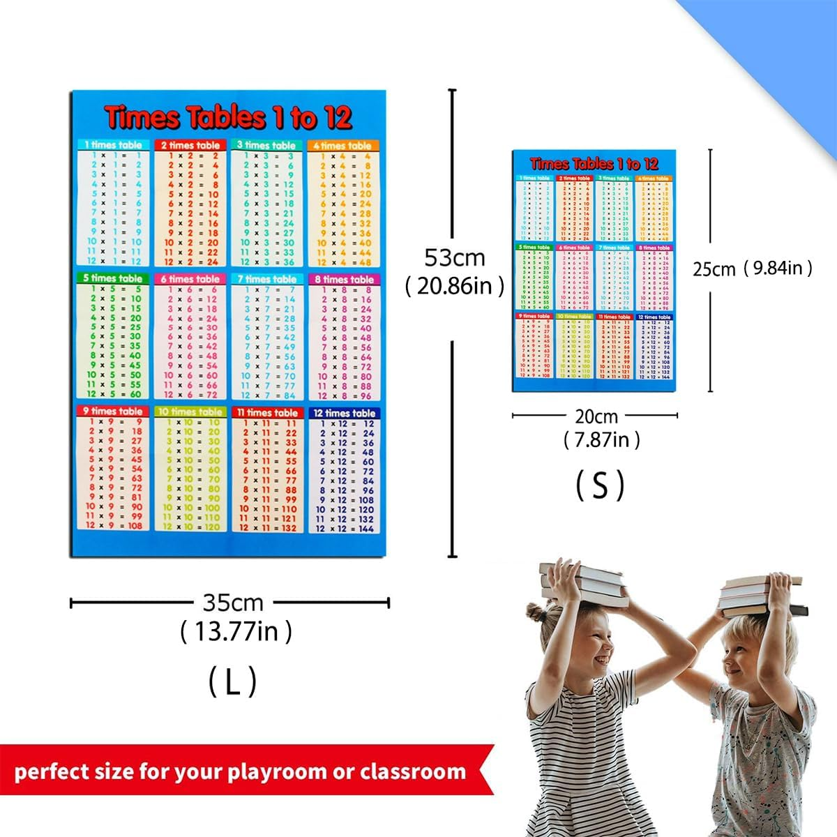 AIMALL Educational Multiplication Times Tables Wall Chart for Kids | Engaging Maths Learning Poster | Durable Material | Bright Colors | Perfect for Home & Classroom | 20.9X13.8/9.8X7.9 image number 5