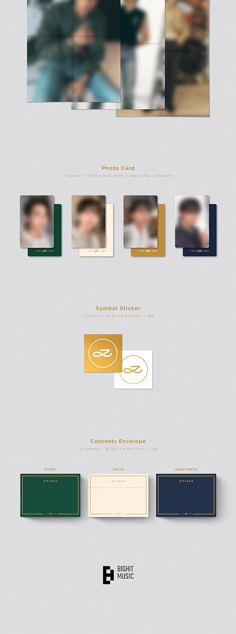 BTS Jungkook Golden 1St Solo Album Contents+Photobook+Photocard+Tracking Jung Kook (Standard Solid Version) image number 3