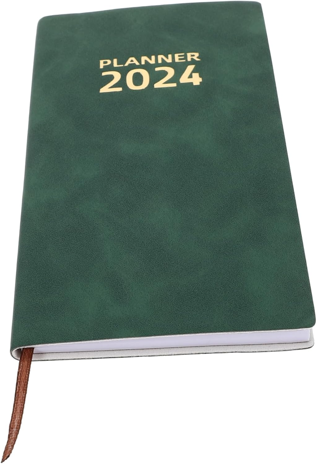 2024 Daily Planner Notebook Portable Schedule Notepad with Imitation Leather Cover for Office Home Travel Paper Planner for Task Notes and Inspiration