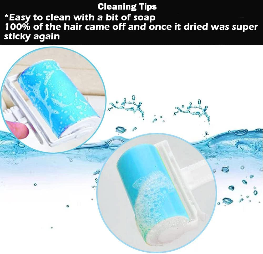 Sticky Lint Roller 3 Pack, Reusable&Washable Lint Roller Pet Hair Remover Include Large and Small Size Cleaner for Clothes, Pet Hairs, Carseats image number 1