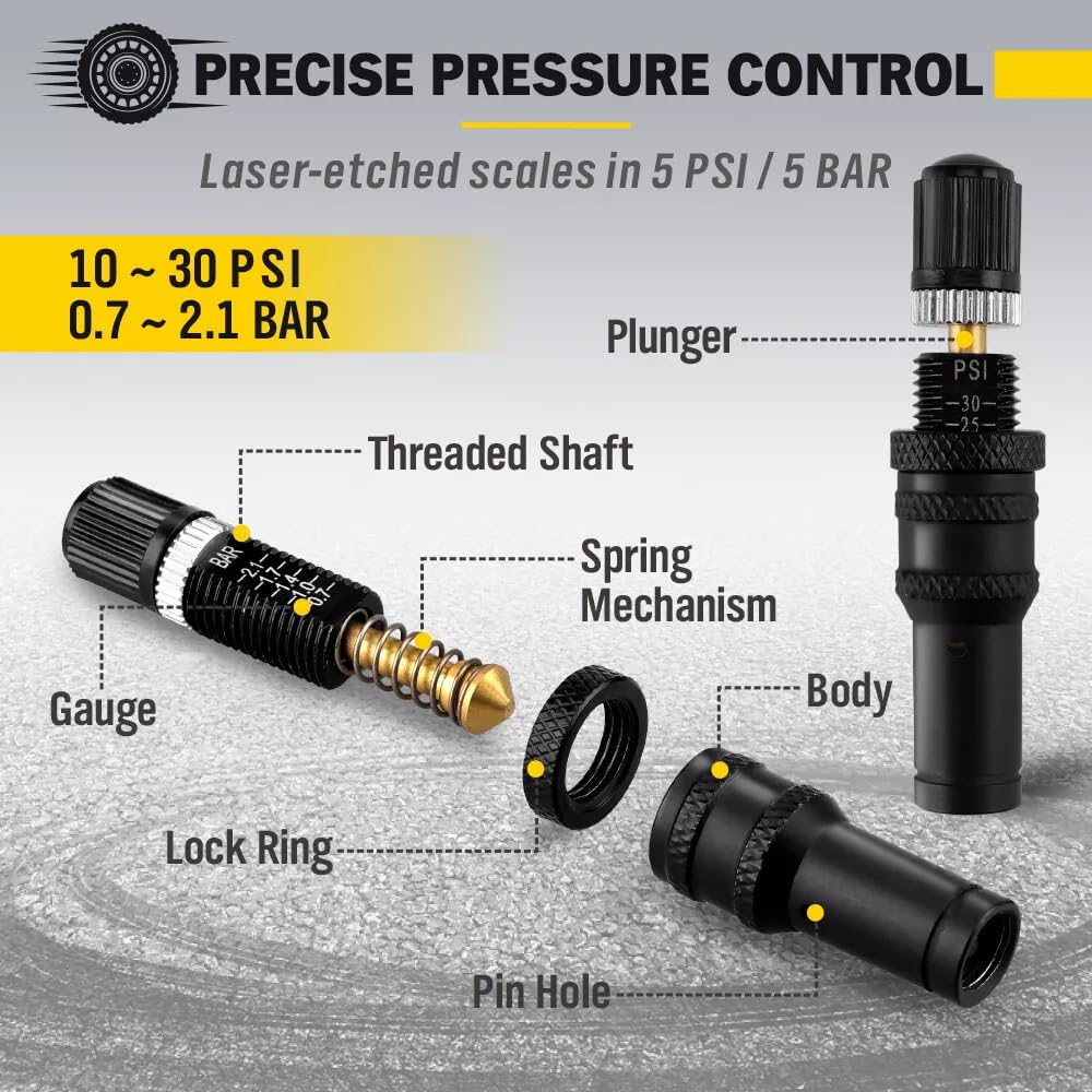 HORUSDY Automatic Tire Deflator Kit 10-30 PSI, Offroad Tyre Pressure Regulator with Storage Pouch, Precise Measurement, for Trucks, Rvs, Utvs, Schrader Tires image number 5