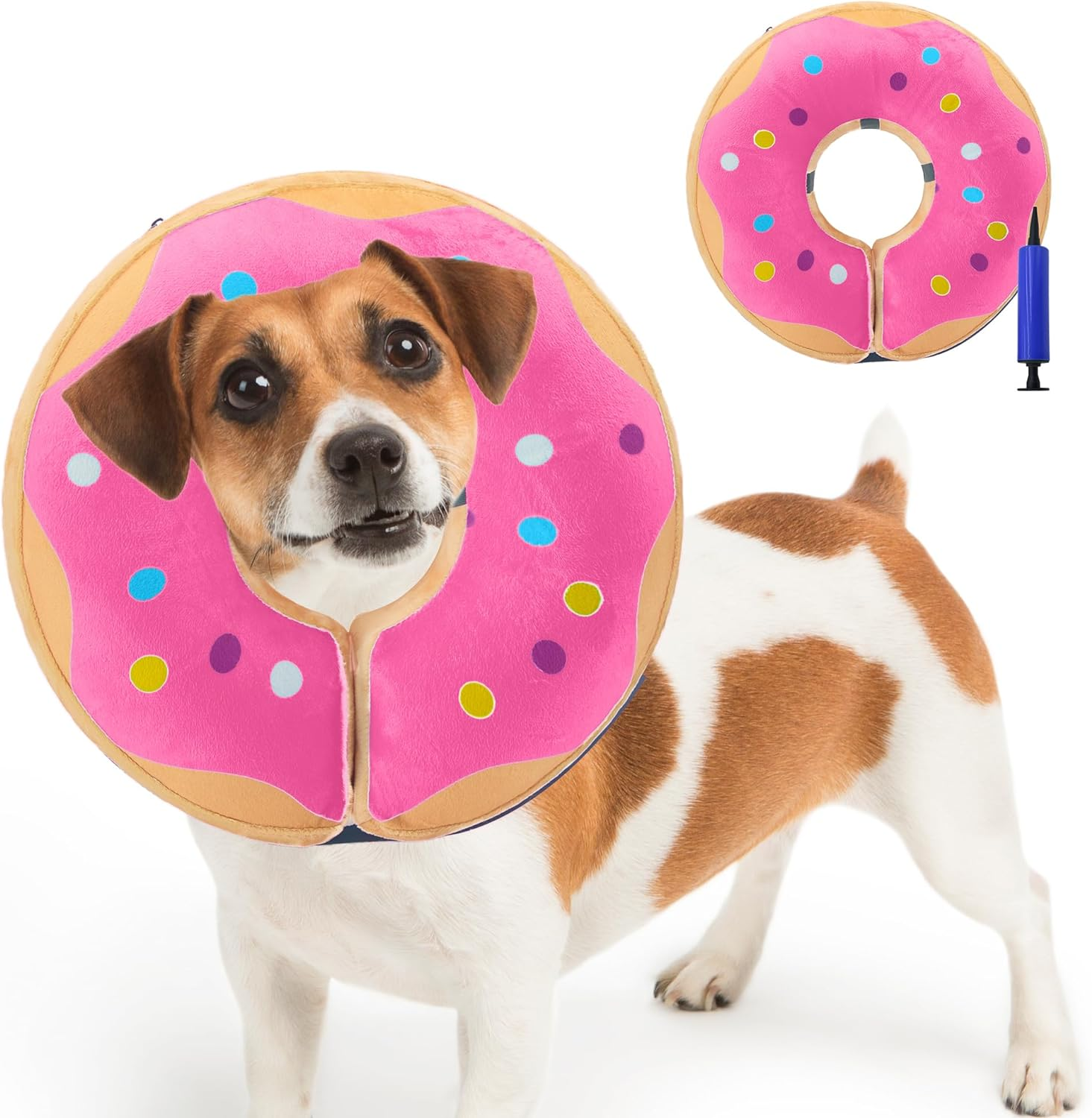 NACOCO Protective Inflatable Dog Cone Collar - Alternative after Surgery Dog Neck Donut Collar Recovery E Collar for Post Surgery Soft Dog Cone for Small Medium Dogs Cats (Pink, Small) image number 6