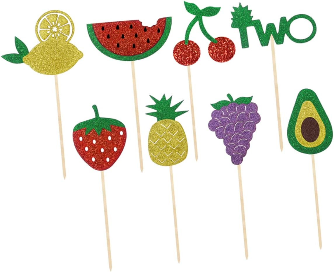 MERRYHAPY Fruits Cake Topper Cherry Design Cloth and Bamboo Sticks Safe Environment-Friendly Party Use Decorations for Birthday Celebrations image number 6