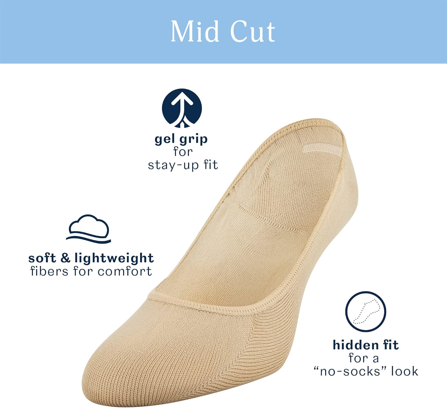 PEDS Women'S Ultra Low Microfiber Liner with Gel Tab image number 2