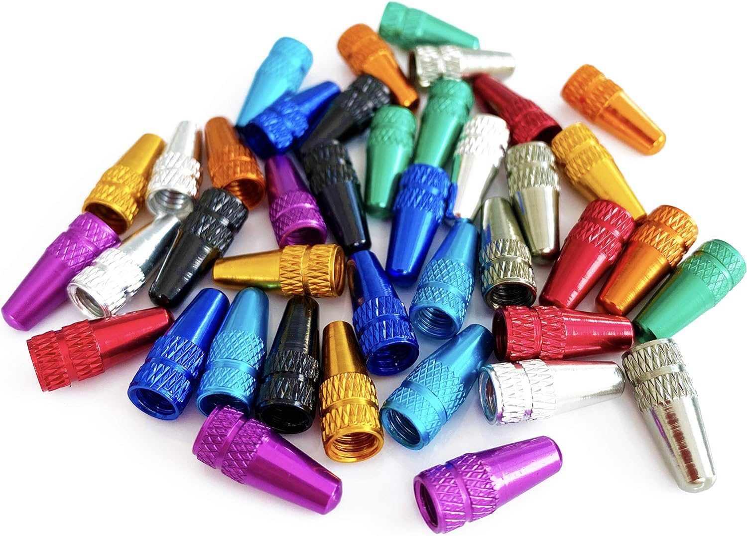 Winorda 40 Pieces 10 Colors Bike Tire Valve Stem Caps Aluminum French Bicycle Air Tire Caps Bike Valve Caps Presta Valve Caps Alloy image number 3