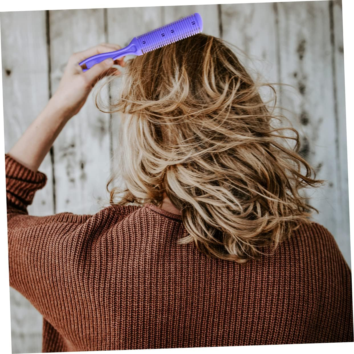 Hair Cutter Comb Double Side Haircut Scissors Stainless Steel for Both Long and Short Hair Self-Cut Thinning Scissors image number 3