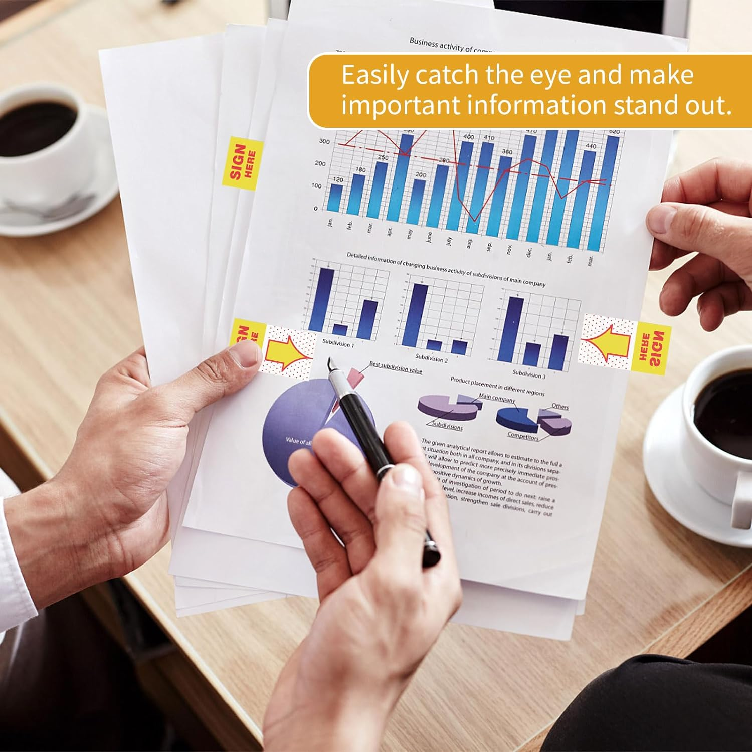 300Pcs Sign Here Tabs Stickers Sign Here Post Its Flags Tabs Flags Arrow Sticky Notes Page Markers Tabs Notary Supplies for Office School Notebook Note Book Notarization (300) image number 4