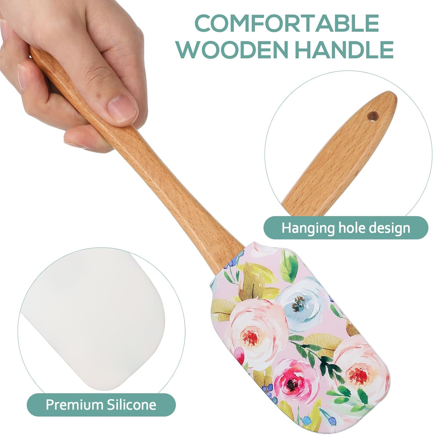 2Pcs Cake Cream Spatula, Silicone Cake Scrapers Cake Accessories Butter Scrapers Baking Spatulas for Kitchen Reusable Butter Scrapers Professional Baking Scrapers Christmas Cake Tools image number 6