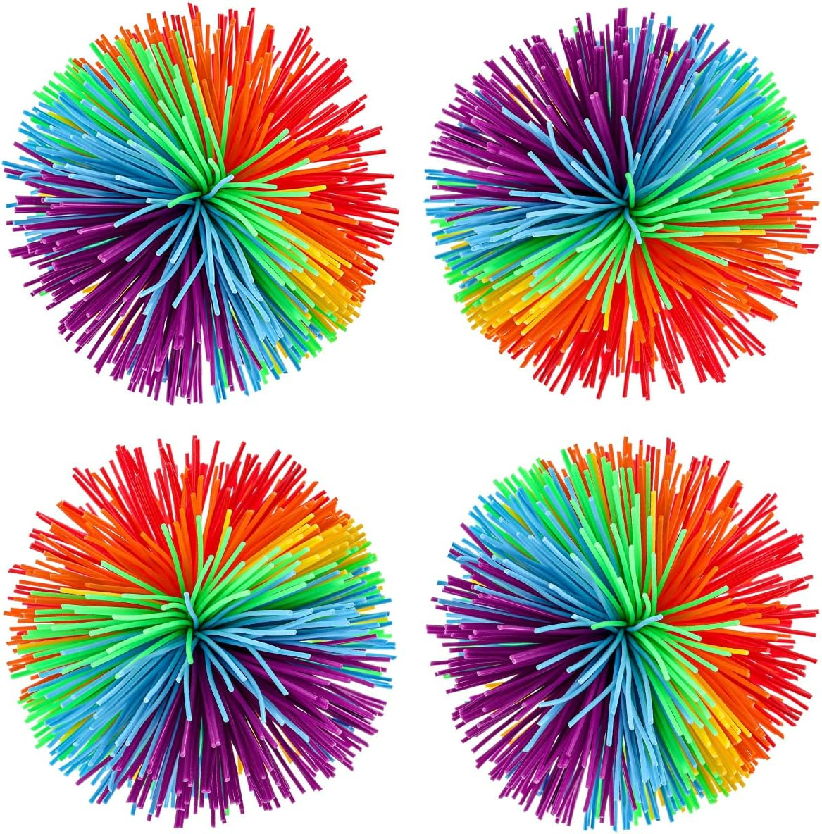 Color Stringy Balls, 4 Pcs Colorful Silicone Ball for Calming, Relaxing, Autism Children, Birthday Party Toy, Gift(7Cm/2.76In) image number 6