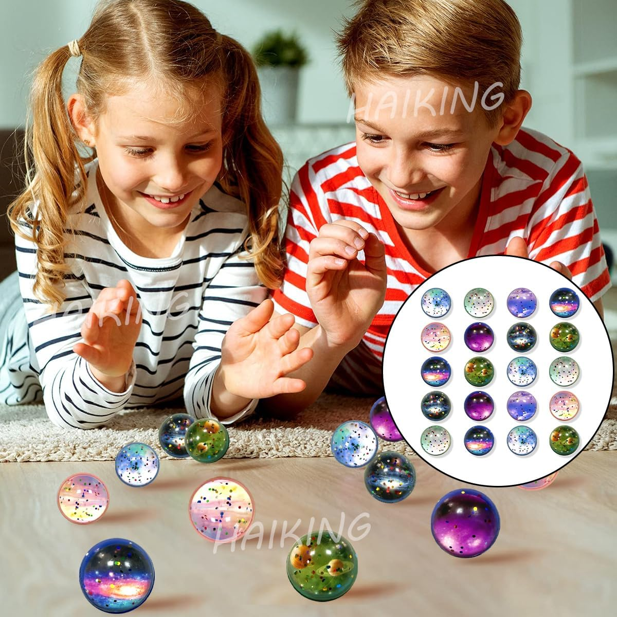 Space Bouncy Balls, 20 Pcs Galaxy Theme Bouncing Balls for Party Favors, Gift Bag Filling (30MM) image number 1