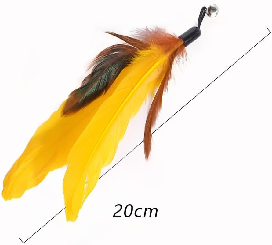 Cat Feather Toy, Retractable Cat Toys Wand, 2 Wands & 9 Replacement Butterfly and Caterpillar Refills, Interactive Feather Teaser Toy Cat Having Fun Exerciser Playing image number 4