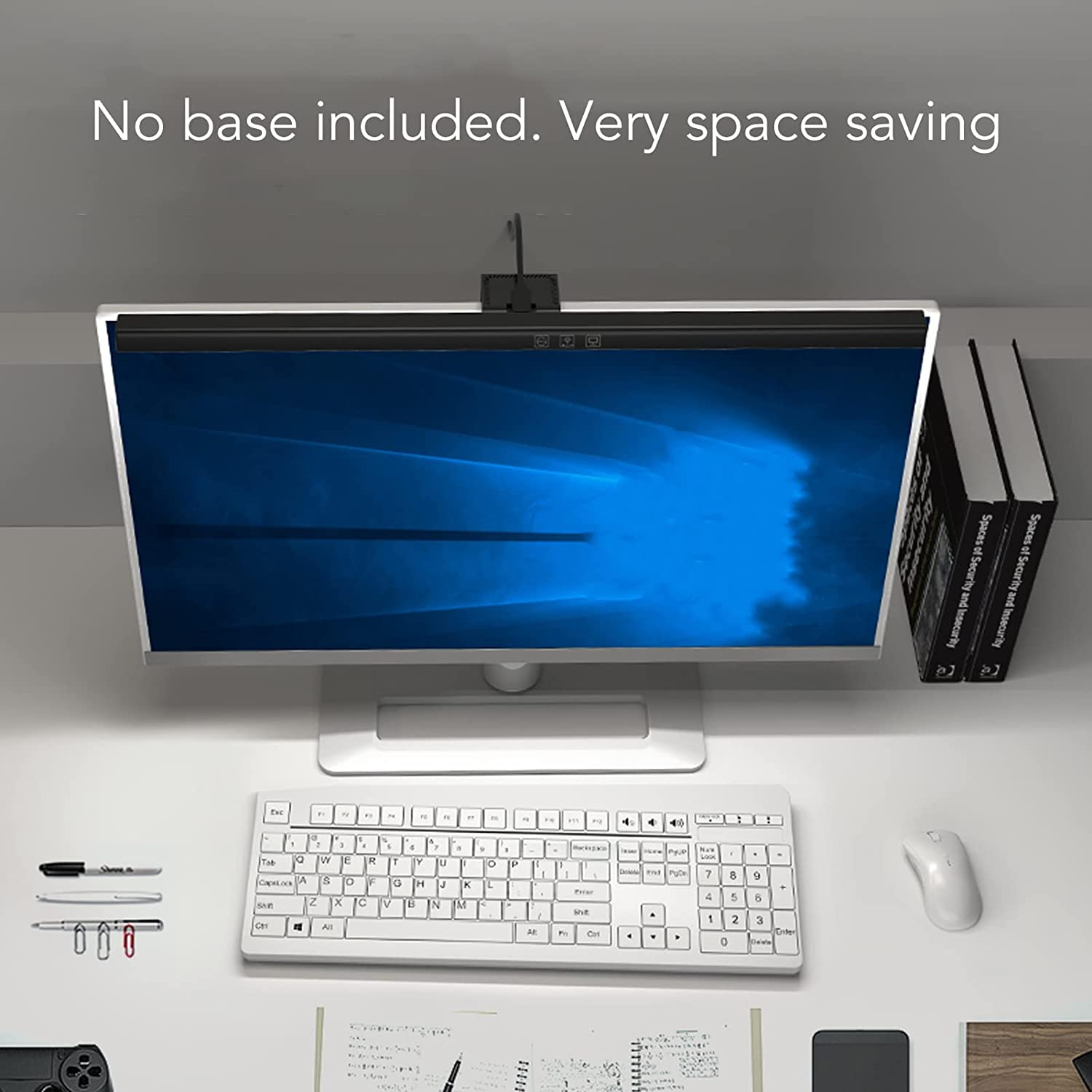 Computer Monitor Lamp, E Reading No Screen Glare or Flicker Monitor USB Powered Monitor Light Bar, Space Saving Eye Caring Task Light with Timing and Color Temperature Adjustment image number 2