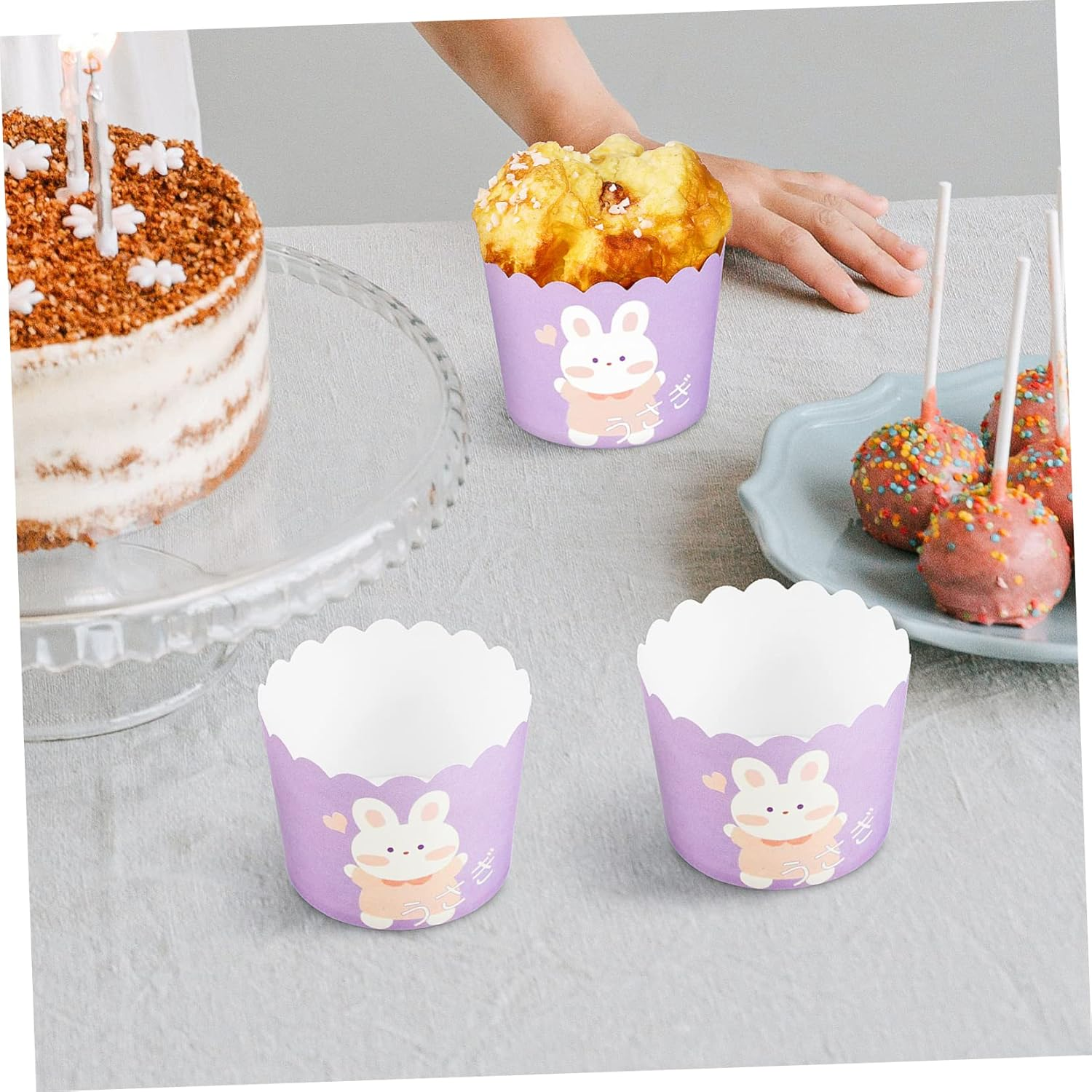 LABRIMP 100 Pack Pattern Muffin Cups Greaseproof Baking Cups for Cake Liners Party Christmas Supplies image number 6