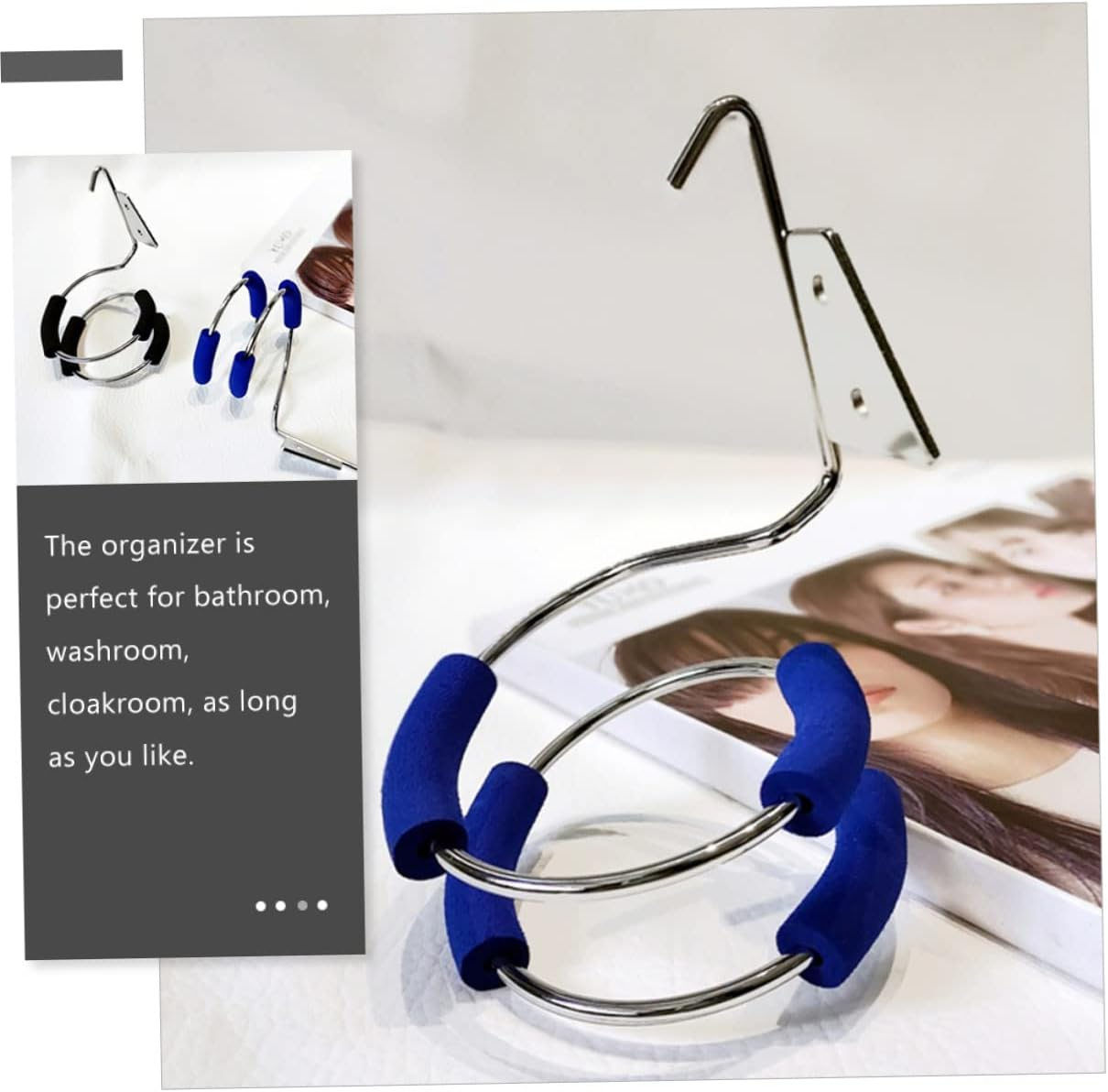 Hair Dryer Holder Rack Wall-Mounted Hair Dryer Stand Stylish Storage for 2Pcs Set image number 2