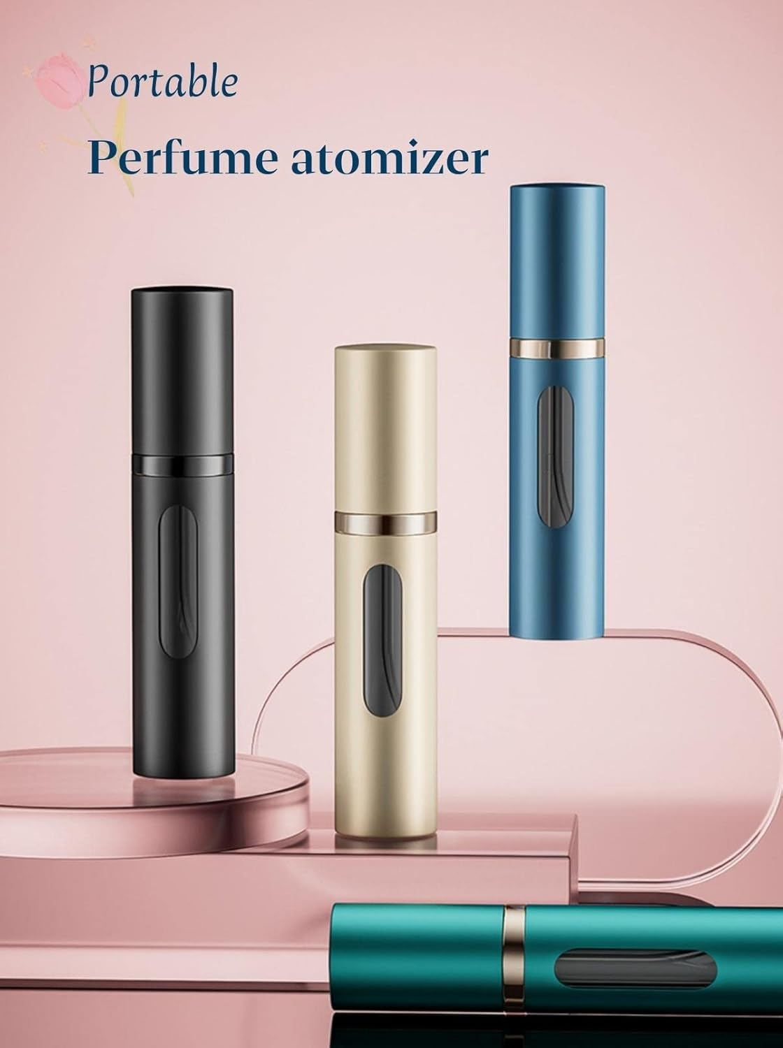 Fragrance Empty Bottle with Window,Perfume Atomiser Bottles, Travel Refillable Perfume Sprayer,Refillable Non-Viscous Liquid Atomiser,Mini Perfume Spray Bottle (Green) image number 4