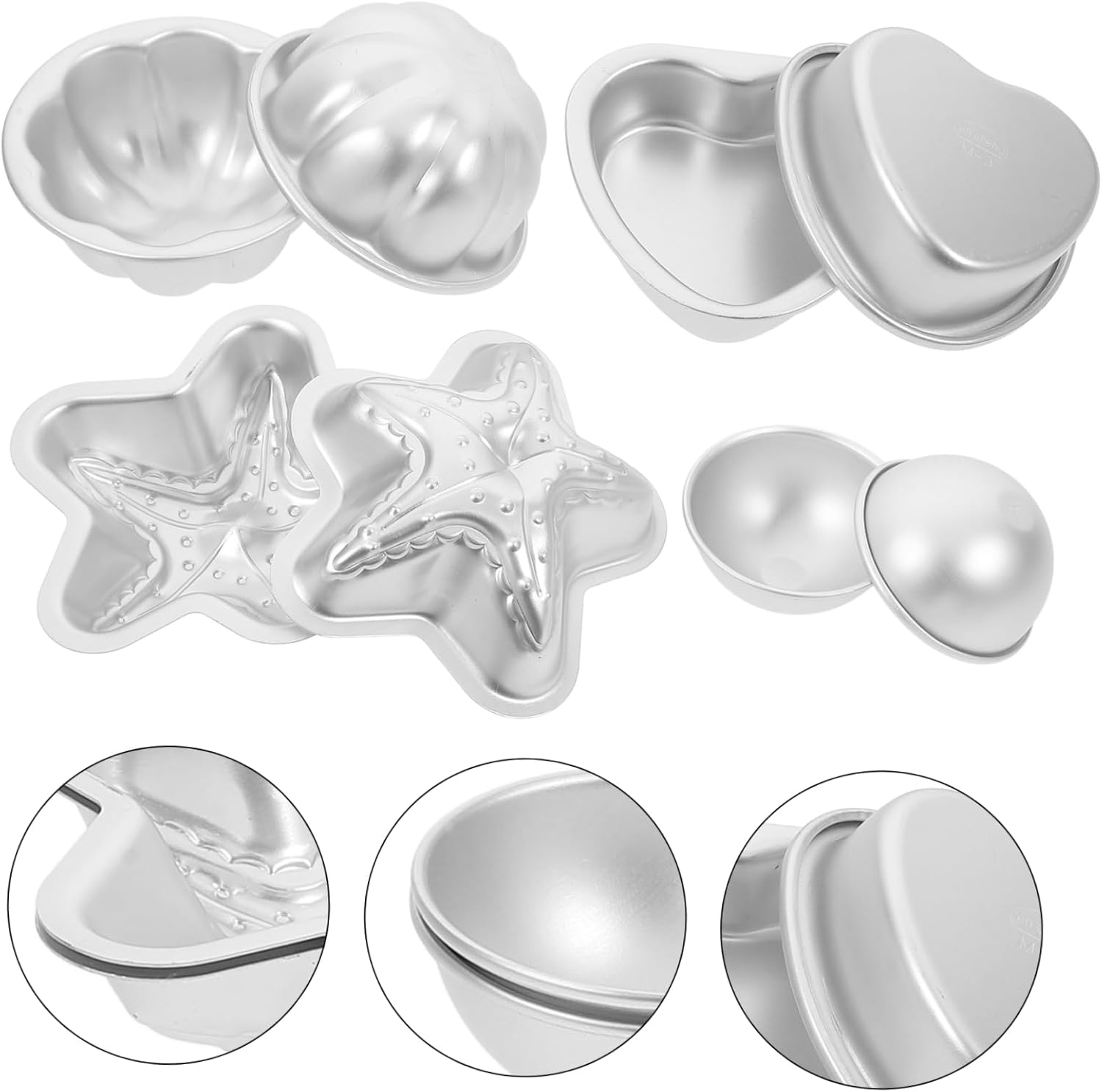 4Pairs Bath Soap Molds Reusable Molds for DIY Soap Making Bath Ball Shaping image number 2