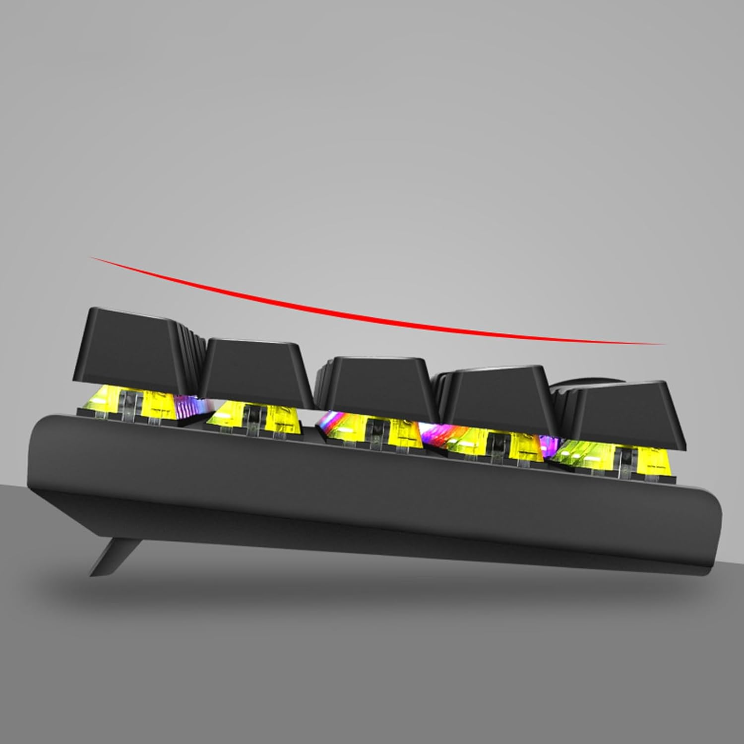 Portable Mechanical Gaming Keyboard, Ergonomic RGB Backlit Compact 63 Keys Keyboard, Blue Switch USB C Wired Computer Keyboard for PC Desktop Laptop image number 4