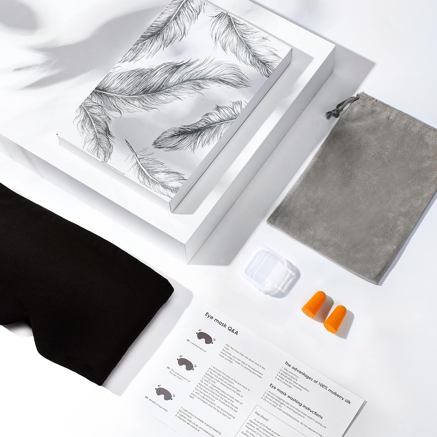 FRESHME Light Blocking Sleep Eye Mask - Comfortable and Breathable Sleeping for Women Men Adjustable Cotton Blindfold Travel Flight Rest (Black),1 - Gray image number 3