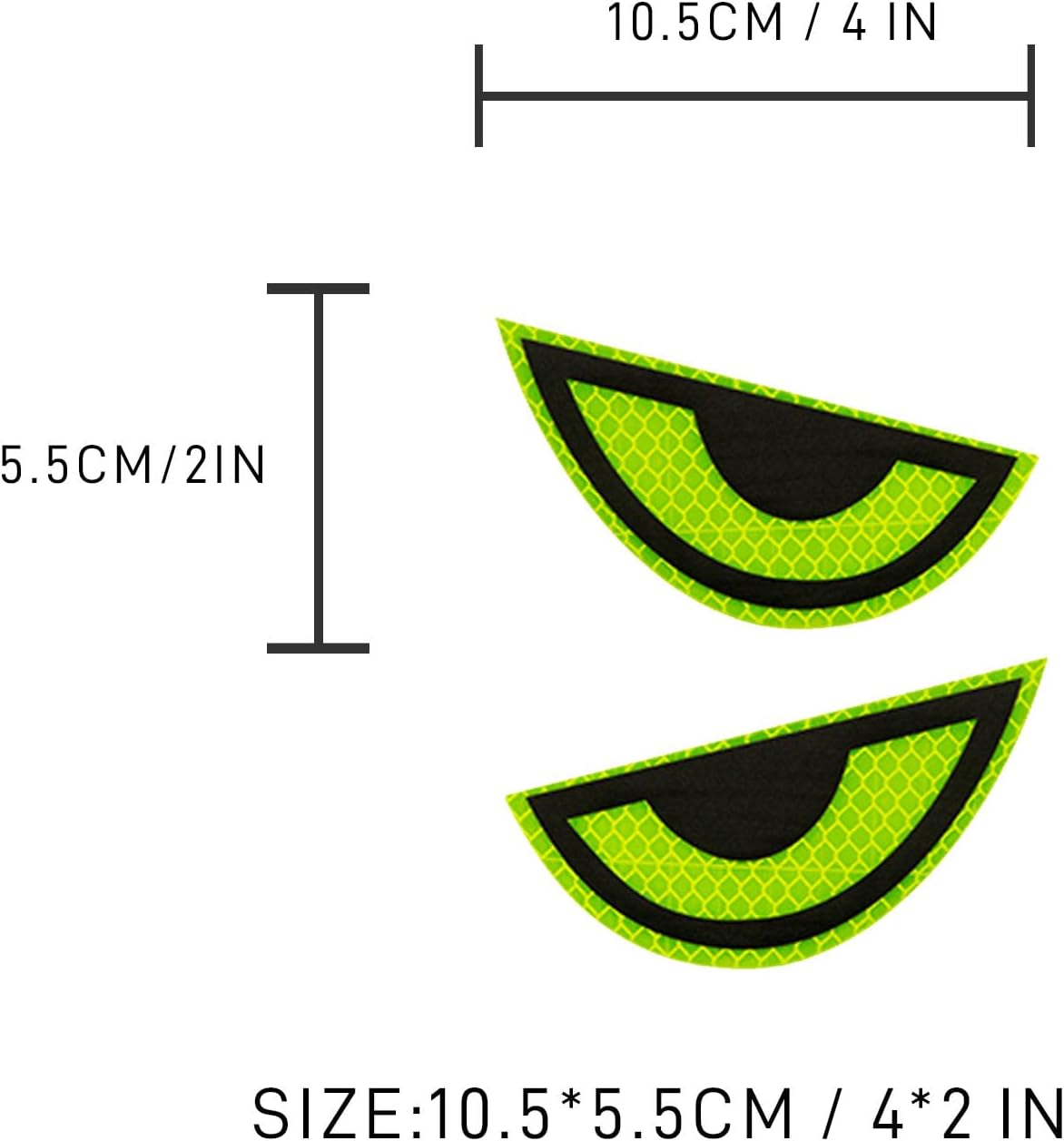 Usoway 1 Pack Car Stickers Reflective Decal, Sharp Eyes Stickers, Motorcycle Helmet Stickers Decals, Yellow Night Safety Driving Caution Decal, for Bumpers, Window, Laptop, Wall (Yellow) Reflective 4"", XHUS007-1