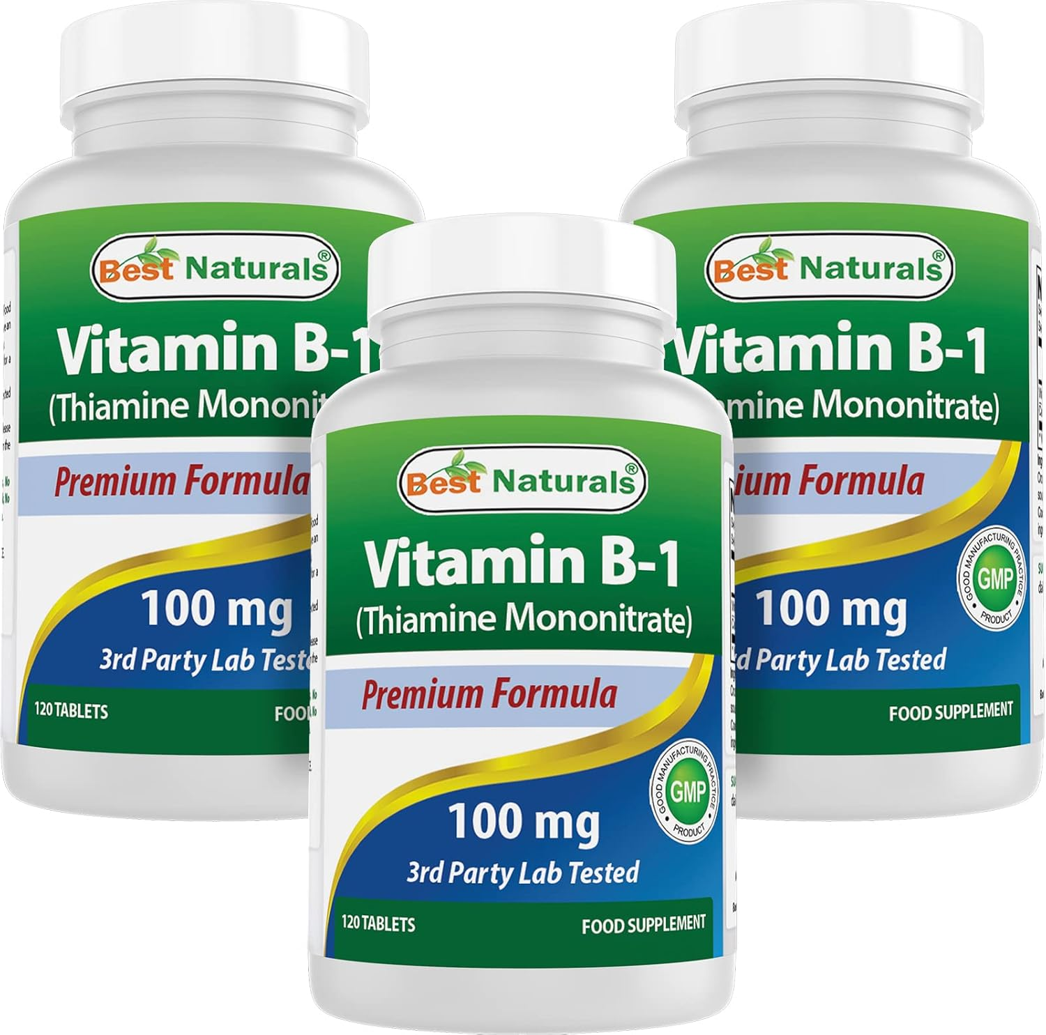 Best Naturals Vitamin B1 as Thiamine Mononitrate 100 Mg Tablets (120 Count (Pack of 3)) image number 4