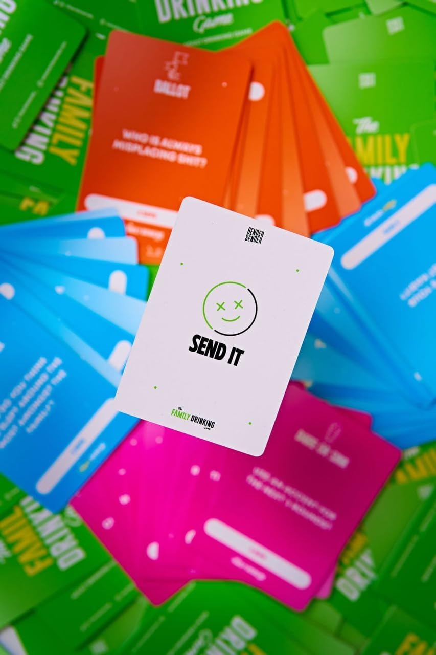 Family Adult Drinking Game, 200 Cards - Funny, Entertaining Dares and Questions for Any Family Gathering image number 1