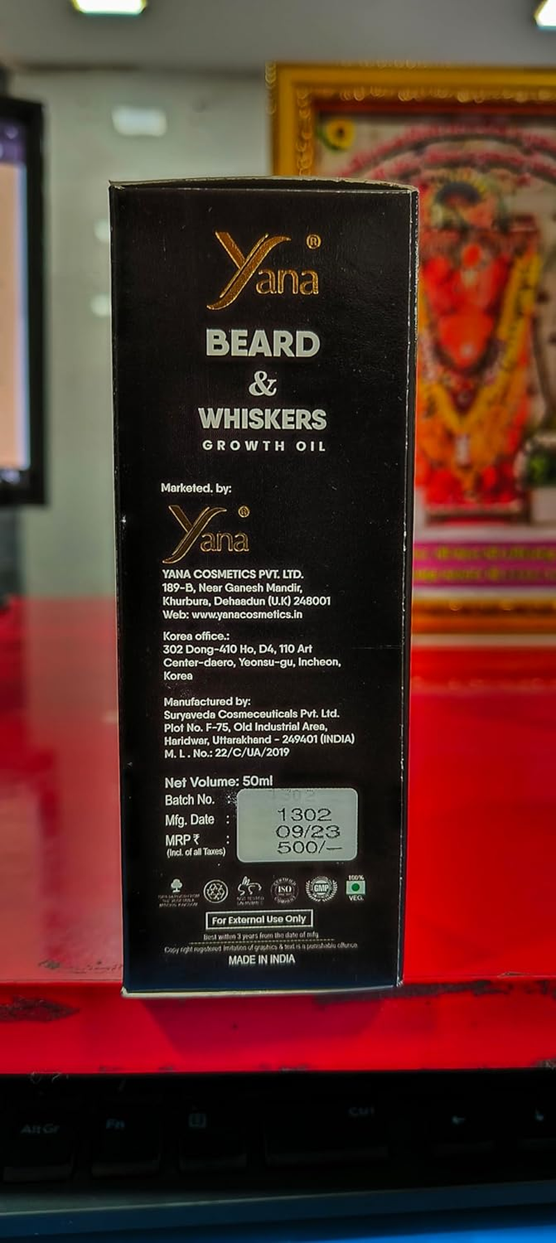 Yana Beard Growth Oil More Beard Growth Natural Oils Including Jojoba Oil Vitamin Nourishment & Strengthening Yana Beard Oil for Men Yana Beard Oil for Growing Beard Faster by Korean Technology image number 4