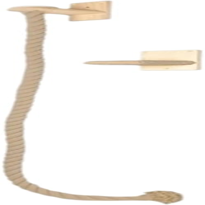 AIMALL Deluxe Cat Climbing Rope Rack, Solid Wood Large Cat Ladder with Jumping Platform, Durable 59In Rope Ladder for Active Cats, Easy Installation