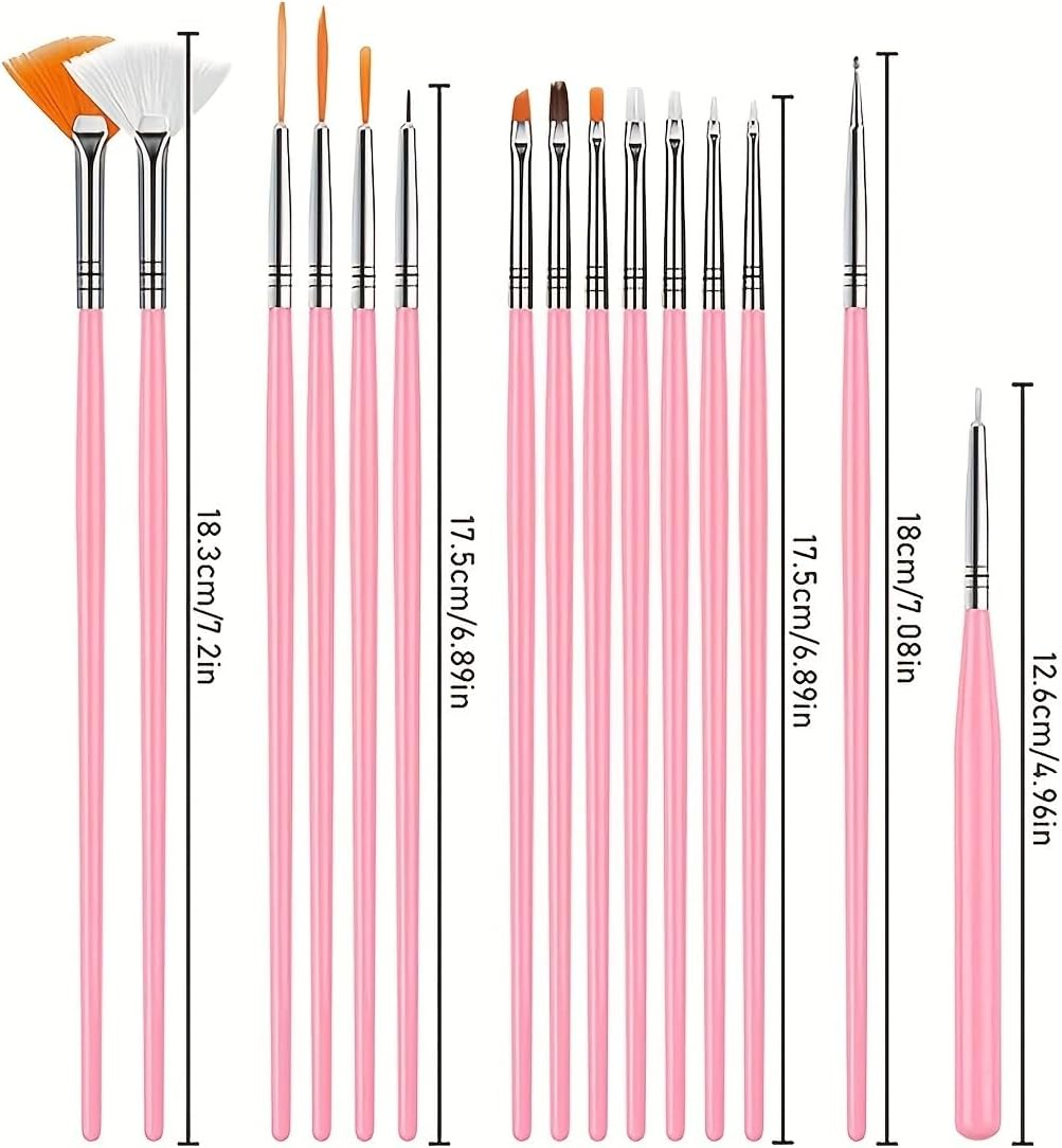 36 Colors Nail Art Gel Paint Kit - Nail Art Kit Colored Nail Gel Set with 15Pcs Painting Nail Brushes image number 1