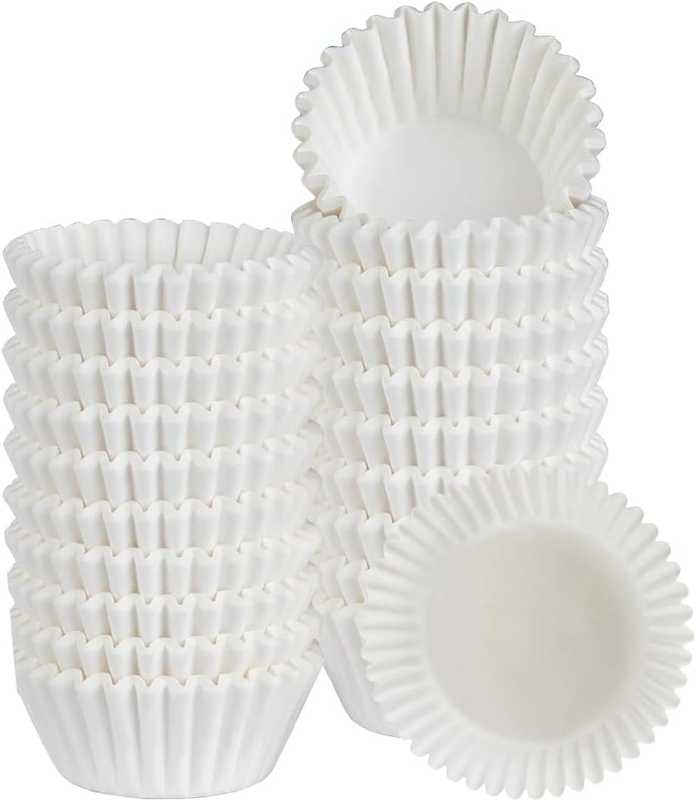 Caperci 150Pcs Jumbo Muffin Liners for Baking - Natural Large Cupcake Liners, Unbleached Greaseproof Paper, Cupcake Wrappers for Party, Wedding, Birthday, Christmas