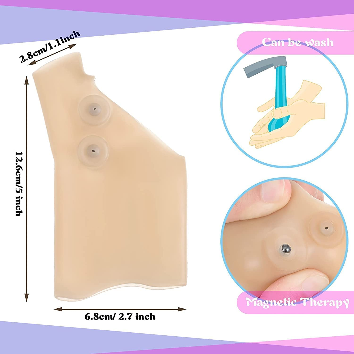 4 Count Gel Thumb Wrist Support Braces Gel Carpal Tunnel Wrist Brace, Hand Wrist Support Relief for Arthritis, Carpal Tunnel, Tendinitis for Men and Women image number 3