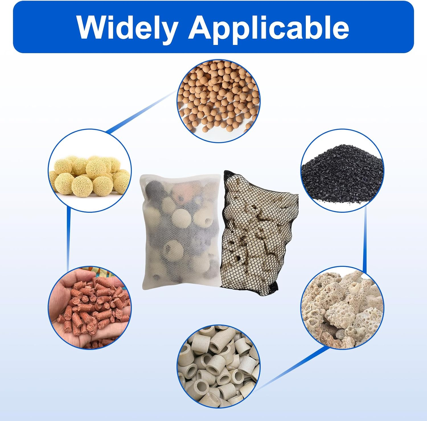 16 Pcs Aquarium Filter Media Bags, Fine Mesh Reusable Zipper Bags for Bio Balls, Activated Carbon, Ceramic Rings, Fish Tank Filter Media Storage, Size 15X20Cm image number 5