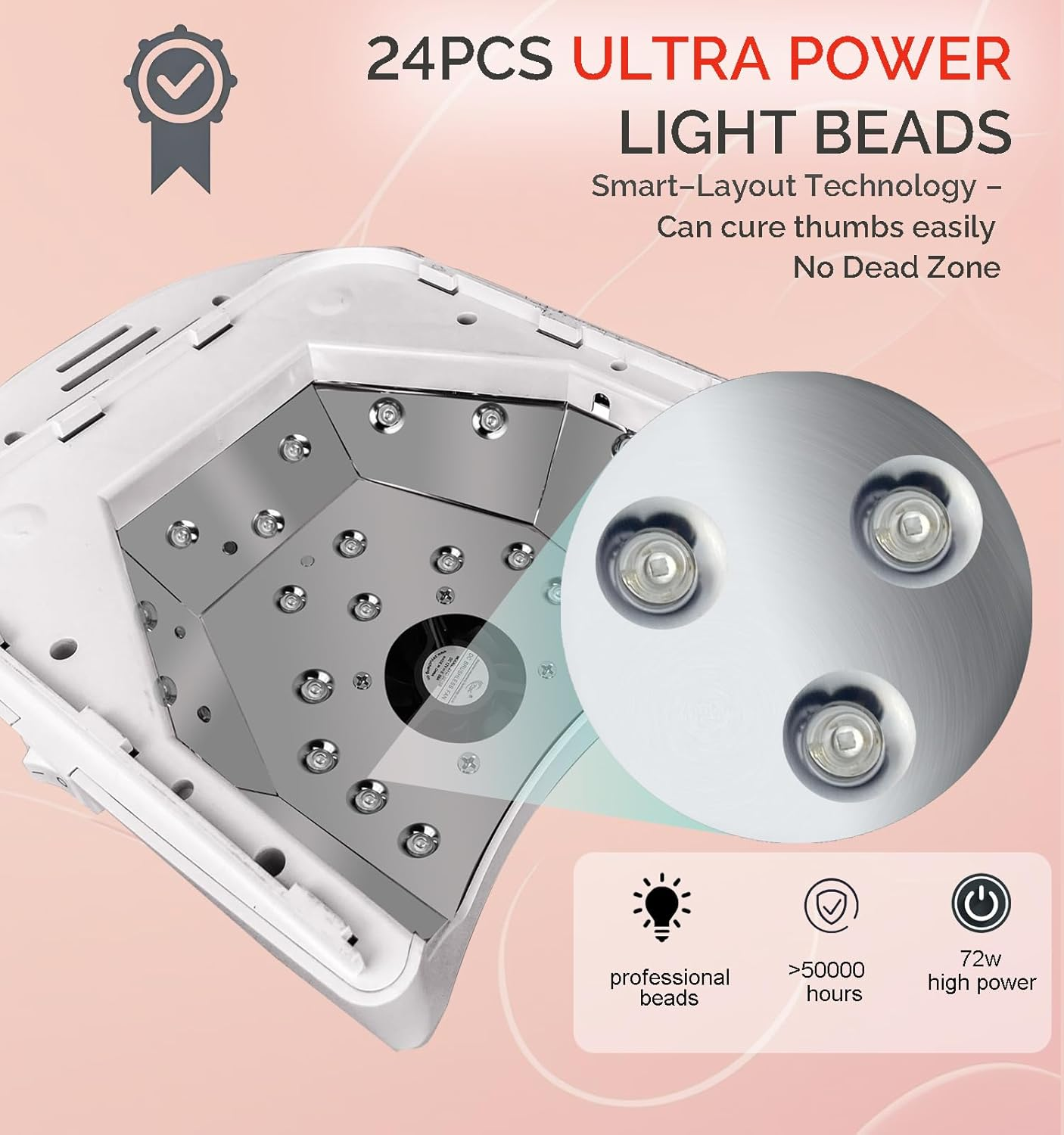 Cordless LED UV Nail Lamp,Professional Nail Dyer for Gel Nail, Nail Light for Acrylic Gel,Curling Lamp for Beauty Salon (White) image number 6