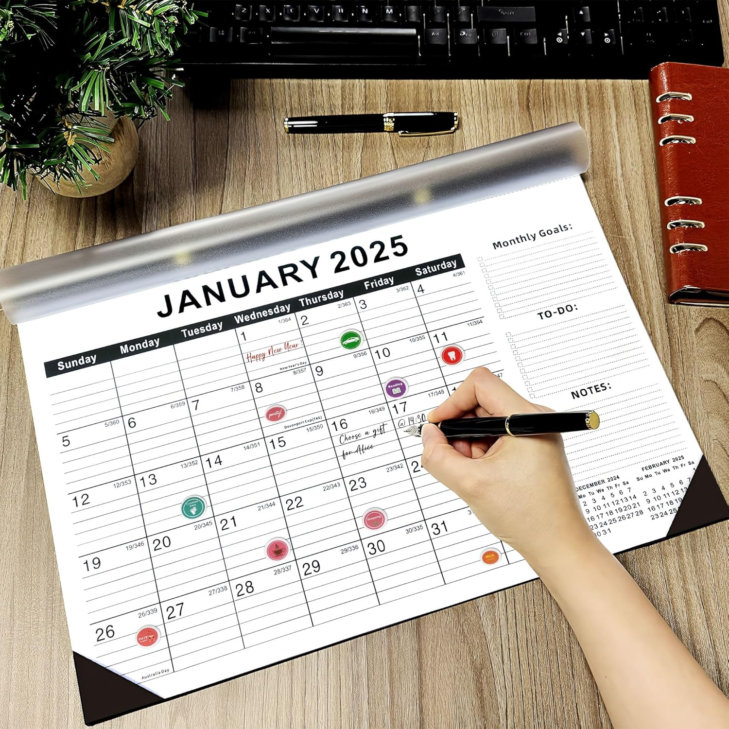 2025-2026 Large Wall Calendar, Wall Calendar 18 Months -January 2025-June 2026, Desk Calendars Planner 2026 with To-Do List,Thick Paper,Colored Stickers,2025 Desk Calendar 43 X 30 Cm Daily Plan Planning Use Home/Office