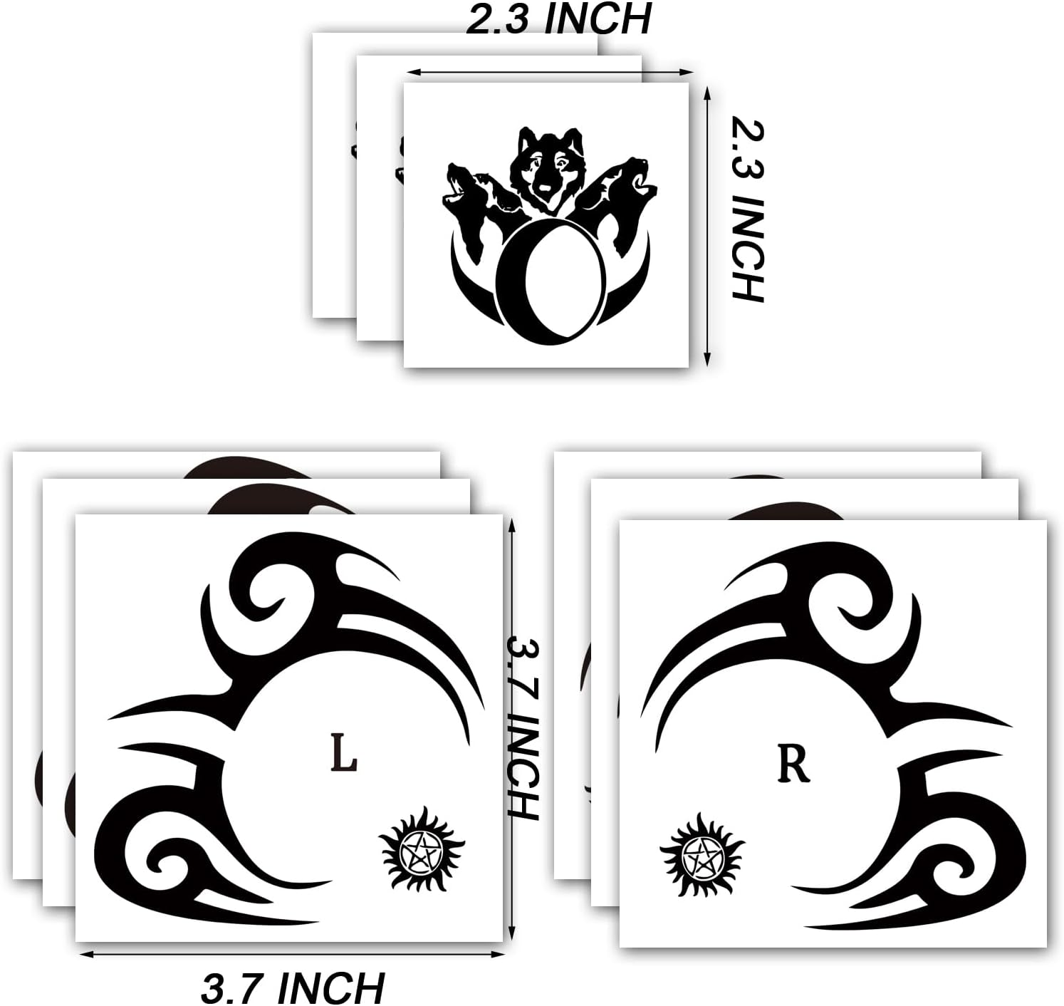 6 Sheets Temporary Tribal Face Tattoo, Waterproof Temporary Tattoos Halloween Tattoo Sticker for Men Women Tattoos image number 4