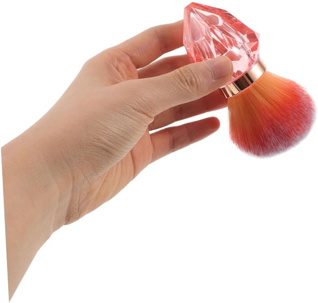 2Pcs Portable Nail Powder Brush Diamond Shape Makeup and Nail Cleaning Tool for Manicure and Pedicure Stylish Design for Women image number 3