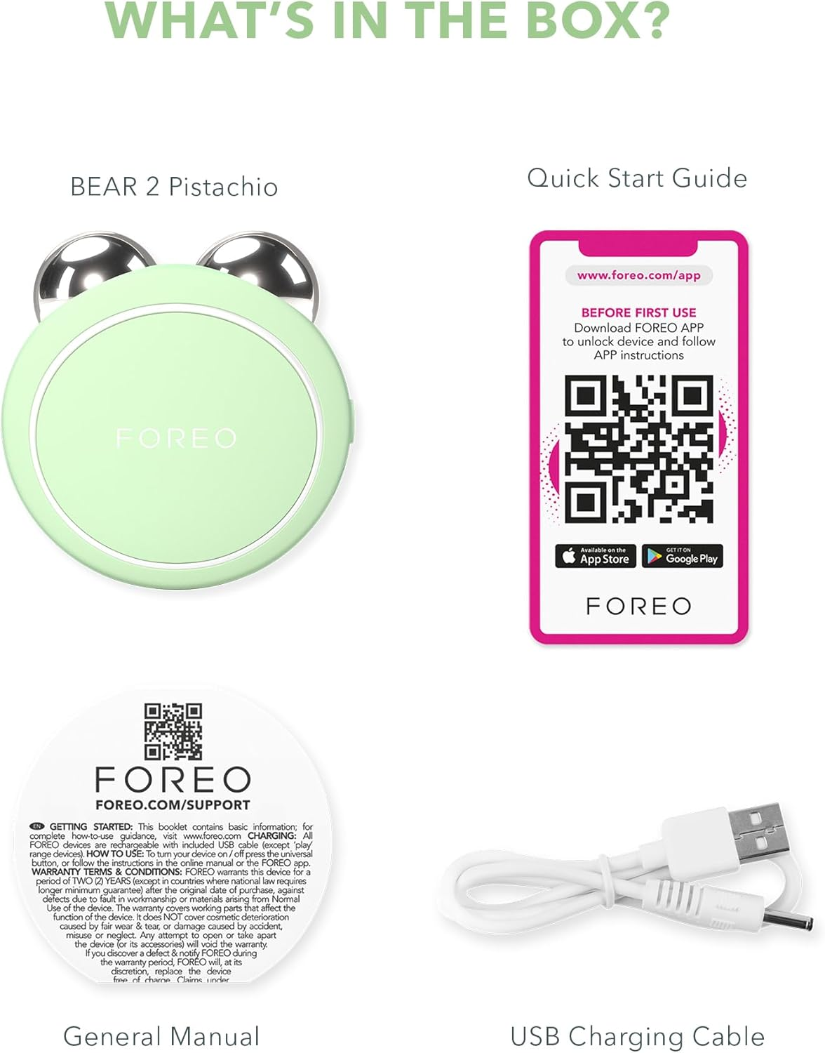 FOREO Bear 2 Go - Travel-Friendly Toning Microcurrent Facial Device - for Fine Lines & Wrinkles - anti Aging - Face Sculpting - Instant Full Face Lift - Firm & Contour - Compact Skin Care - Pistachio - Lavander image number 7