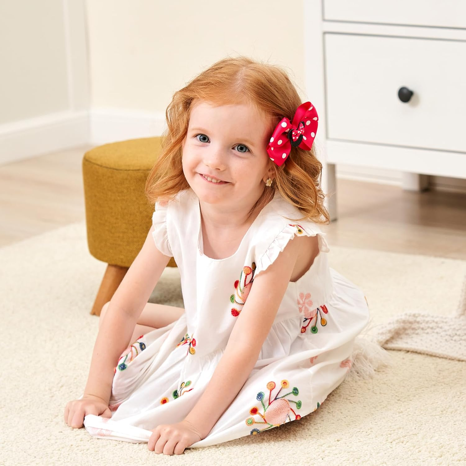 Baby Hair Accessory Set: 6 Piece Mouse Ear Bows and Clips for Girls, Women - Birthday, Party, or Everyday Wear - Pack-5 image number 3