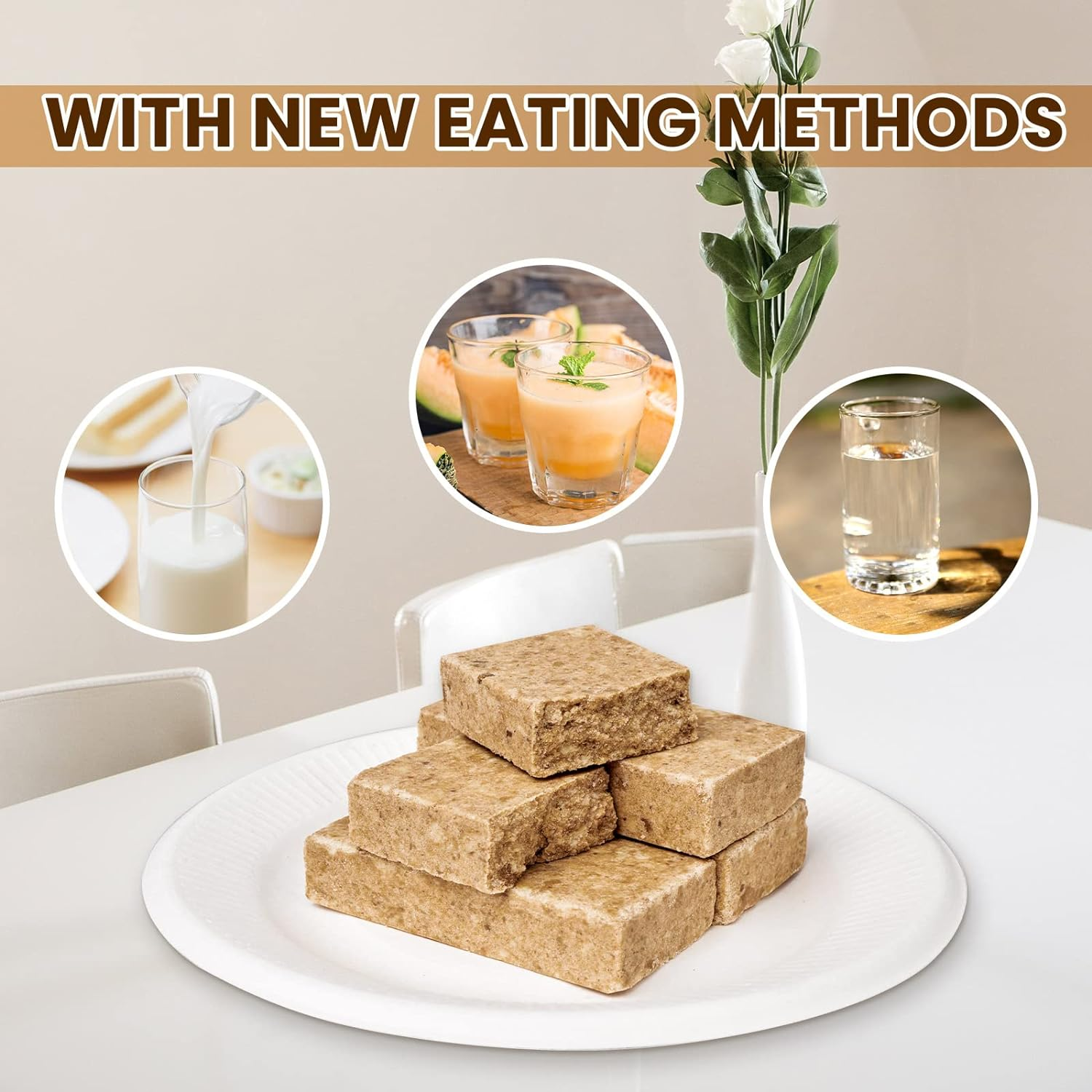 Emergency Food Ration Bars 1 Pack, Original Flavor Survival Tabs Supply for Outdoor Camping Emergency Snowstorm Earthquake Disaster Preparedness Kit with 20 Years Long Self Life, 250G/Bar image number 3