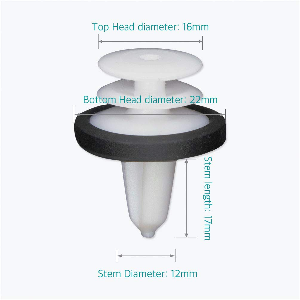 Lantee 50 Pcs Door Trim Panel Retainer Clips with Sealer for Ford W713297-S300 Flex 2009 Fusion 2010 image number 4