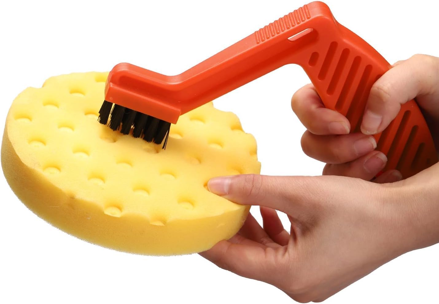 2 Pcs Polishing Pad Conditioning Brush,Polishing Pad Cleaner,Polishing and Buffing Pad Cleaning Spur Tool,Polishing Spur Tool Set,For Buffing Pads and Woolen Pads (Red) image number 3